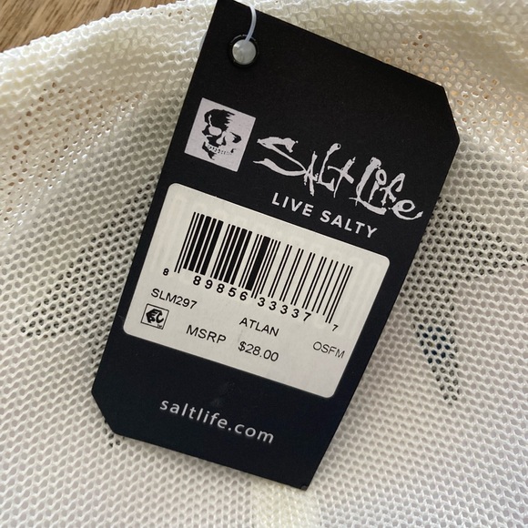 Salt Life Mens Blue and white fitted hat - Picture 5 of 6